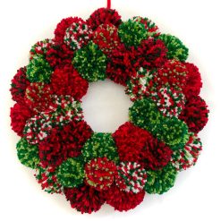 Classic Christmas Pom Pom Wreath (Red & Green)