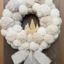 Danish Hygge Pom‑Pom Wreath – Winter Decor